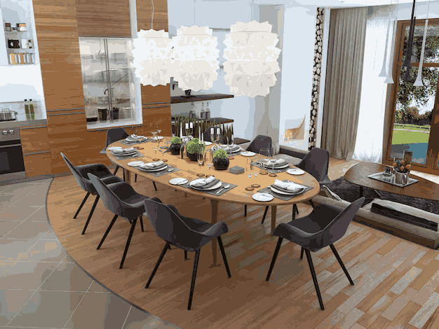 Upgrade your home with a Modular Oval Dining Table Set