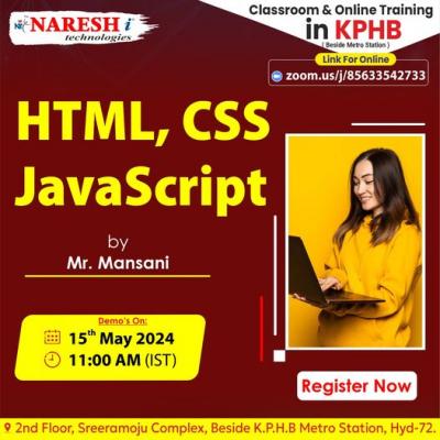 Attend a Free Demo on Html | CSS | JavaScript by Mr. Venkatesh Mansani - naresh IT