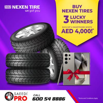 Buy 4 Nexen tires & win a smartphone worth AED 4,000!*⁠