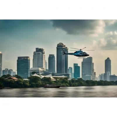 Experience Singapore's Sky High with Helicopter Tours in your Nitsa Holidays Singapore trip package. - Delhi Other