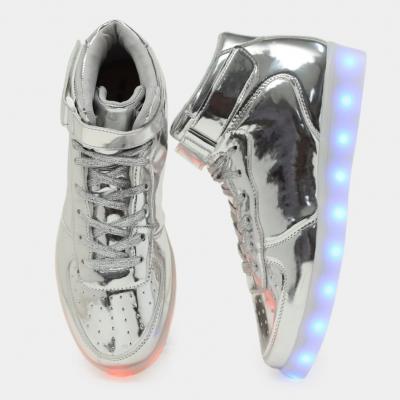 Buy LIGHT ME UP SNEAKERS - HIGH TOP (SILVER) online in India - Delhi Clothing