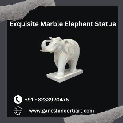 Exquisite Marble Elephant Statue