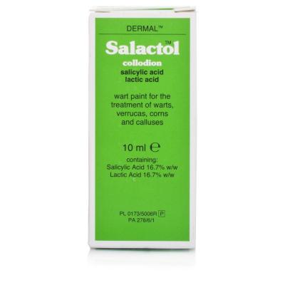 Dermal Salactol Collodion Salicylic Acid Lactic Acid Wart Pain 10ML