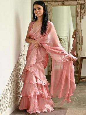 Silk Ruffled Saree with Stitched Blouse - Pune Clothing