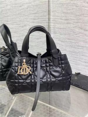 Small Dior Toujours Bag Black Macrocannage Calfskin - Shanghai Other