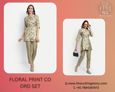 Stylish Floral Print Co Ord Set - The Cutting Story  - Surat Clothing