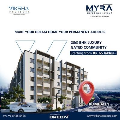 Gated community flats for sale in Kompally | Myra Project - Hyderabad For Sale