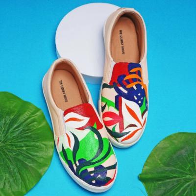 Buy ABSTRACT FLORAL SLIPONS online in India - Delhi Clothing