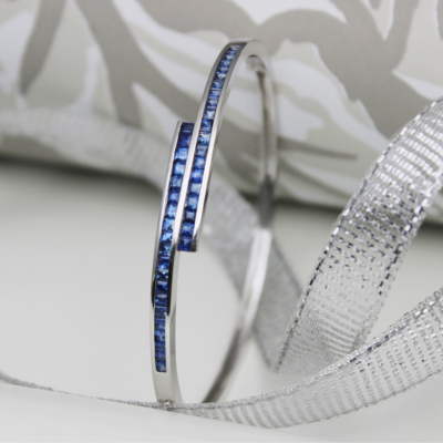 Sapphire Bracelet in 18K White Gold - Delhi Jewellery
