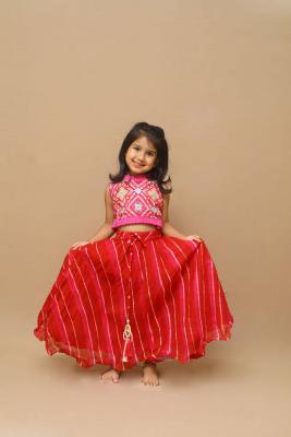 Charming Pink Lehariya Lehenga  Perfect for Festive Celebrations- Kesari Couture - Hyderabad Clothing
