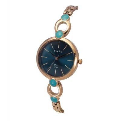Timex Fria Teal Round Dial Women Analog Watch - TWEL18106 - Mumbai Jewellery