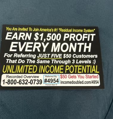 Limited Time Offer -Double Your Income Starting at $50