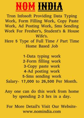 Full Time / Part Time Home Based Data Entry Jobs Data Entry Operator  - Delhi Temp, Part Time
