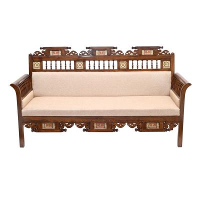 Timeless Luxury: Teak Wood 3-Seater Sofa for Sale! - Ghaziabad Furniture