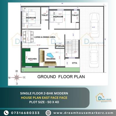 Dream House Makerz: Your Ideal Single Floor Elevation Plan - Indore Interior Designing