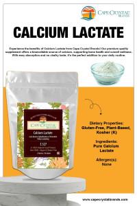 Calcium Lactate – 100% Natural and Vegan – Cape Crystal Brands - New York Other