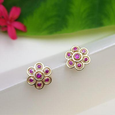 Rocking Ruby Ear Studs - Delhi Jewellery