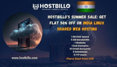 Hostbillo's Sale: Get Flat 50% Off on India Linux Shared Web Hosting - Surat Hosting