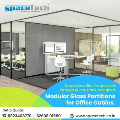 Glass Partition Wall Pune - SpaceTech - Pune Interior Designing