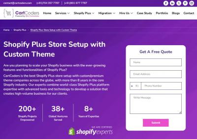Shopify Plus Store Setup and Custom Theme Development | CartCoders - New York Professional Services