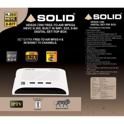 SOLID HDS2X-7290 DVB-S2X, HEVC 8bits H.265 Free-To-Air Set-Top Box - Delhi Electronics