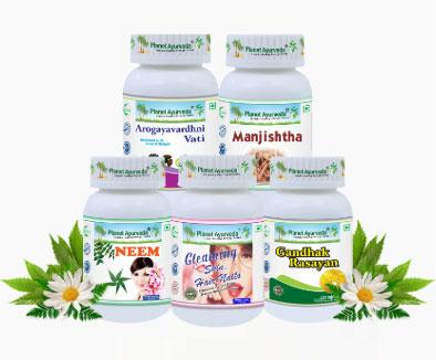 Ayurvedic and Natural Treatment for Skin with Derma Support Pack