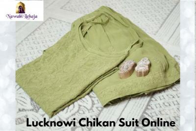 Shop Authentic Lucknowi Chikan Suits Online: Elegant Handcrafted Styles!