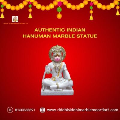 Authentic Indian Hanuman Marble Statue - Jaipur Art, Collectibles