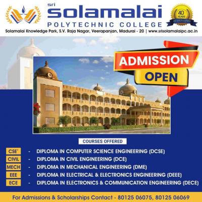 Best Polytechnic College in Madurai Sri Solamalai Polytechnic College Open Admissions for All Course