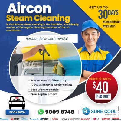 Aircon steam cleaning - Singapore Region Electronics