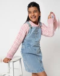 Denim Dungaree Dress For Kids