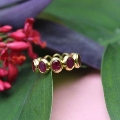 Ruby Band Ring in 18K Gold - Delhi Jewellery