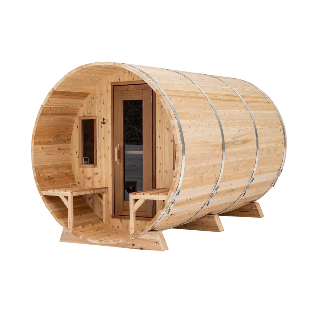 Premium 7'x 10' Barrel Sauna With 2' Porch -  $8,999.00