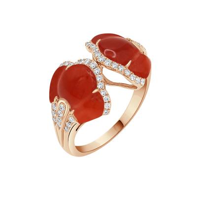Buy Gingko© Double Motif Carnelian Ring at La Marquise Jewellery - Dubai Jewellery
