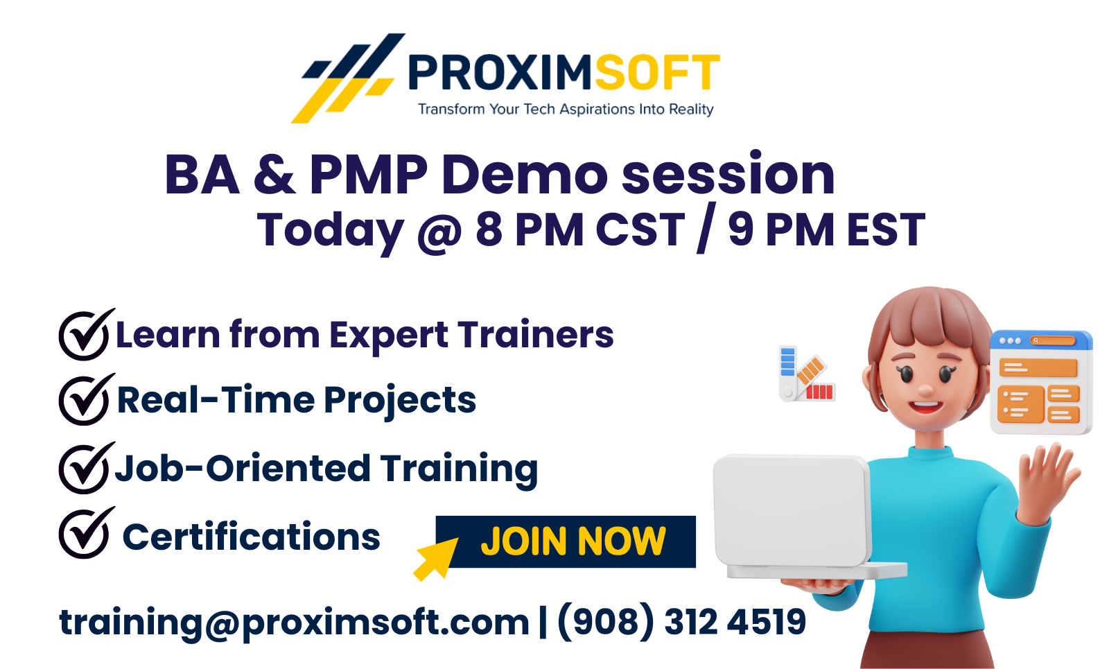 BA & PMP Double Power! Free Demo Today-Proximsoft.com - Los Angeles Professional Services