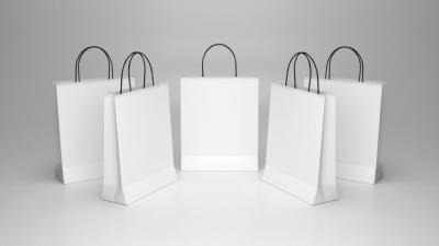 White Paper Bags with Handles Bulk