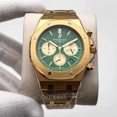 Audemars Piguet Royal Oak Chronograph Full Gold Green Dial Replica Watch