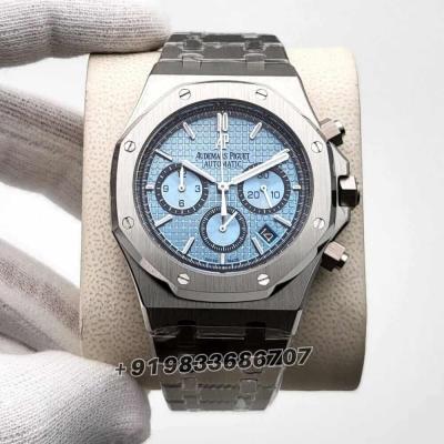 Audemars Piguet Royal Oak Chronograph Stainless Steel Sky Blue Dial First Copy Watch