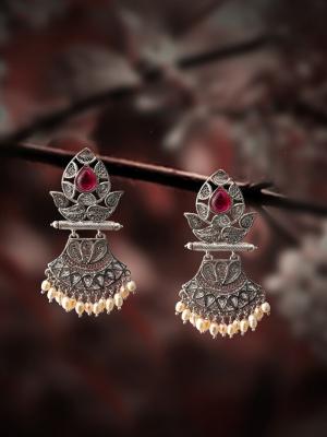 oxidised silver earrings - Kolkata Clothing