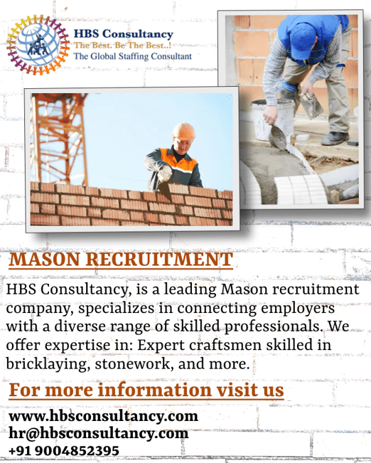 Mason Recruitment Services - Dubai Construction, labour