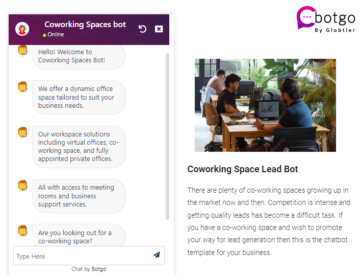 Benefits of Co-working Space Chatbot for your business 