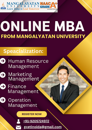 Master of Business Administration Skills Online with Mangalayatan