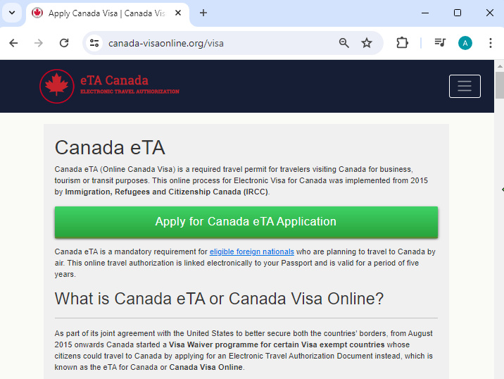 FOR PHILIPPINES CITIZENS , Canadian Electronic Travel Authority