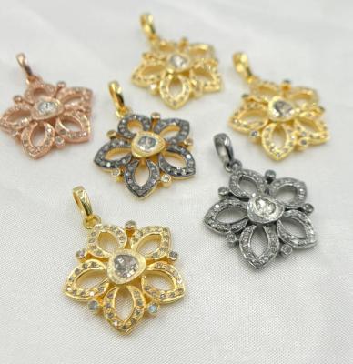 women silver diamond charms pendants