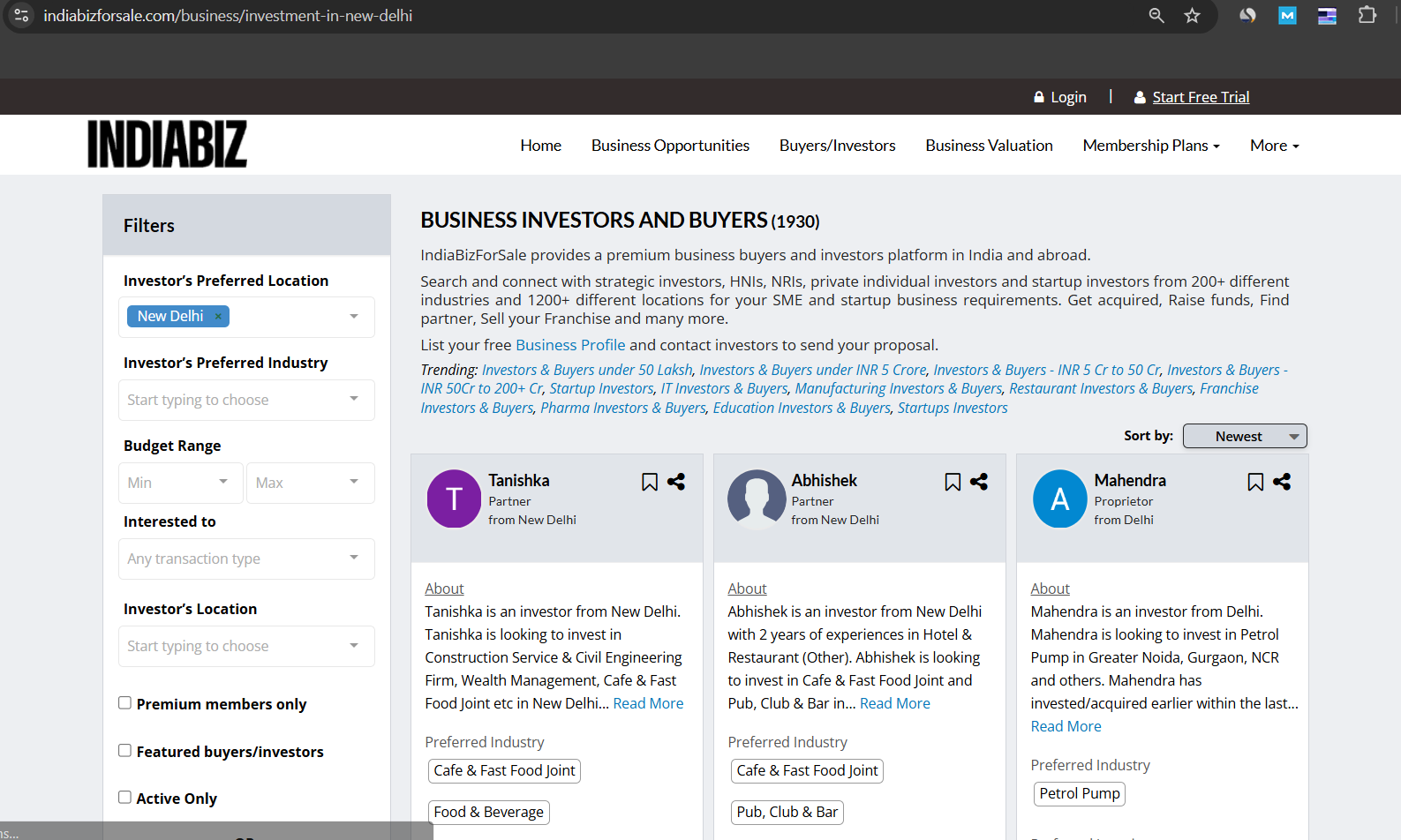 Top Business Investors In New Delhi at IndiaBiz