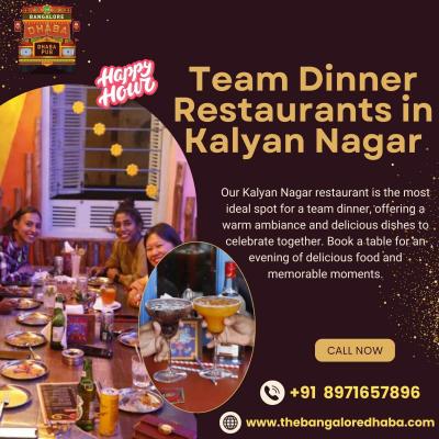 Team Dinner Restaurants in Kalyan Nagar