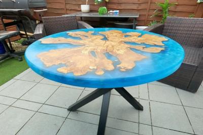 Solid Wood Epoxy Table - London Furniture