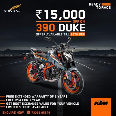 Limited-Time Deal Save ₹15,000 on KTM Duke 390 – Act Now, Ends February 14th