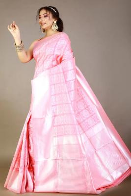 Pink Lichi Silk Saree - Kolkata Clothing