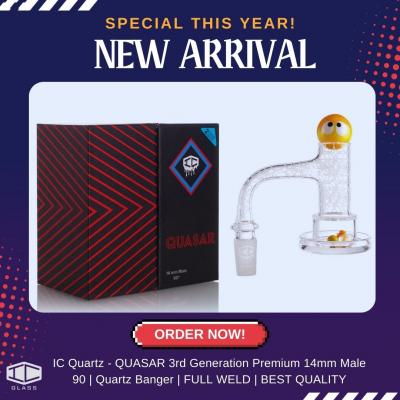 IC Quartz - QUASAR 3rd Generation Premium 14mm Male 90° Quartz Banger – FULL WELD | BEST QUALITY!